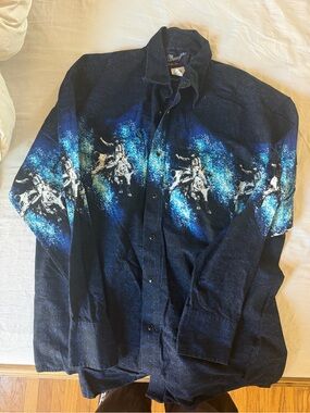 Wrangler Dark Blue Western Shirt